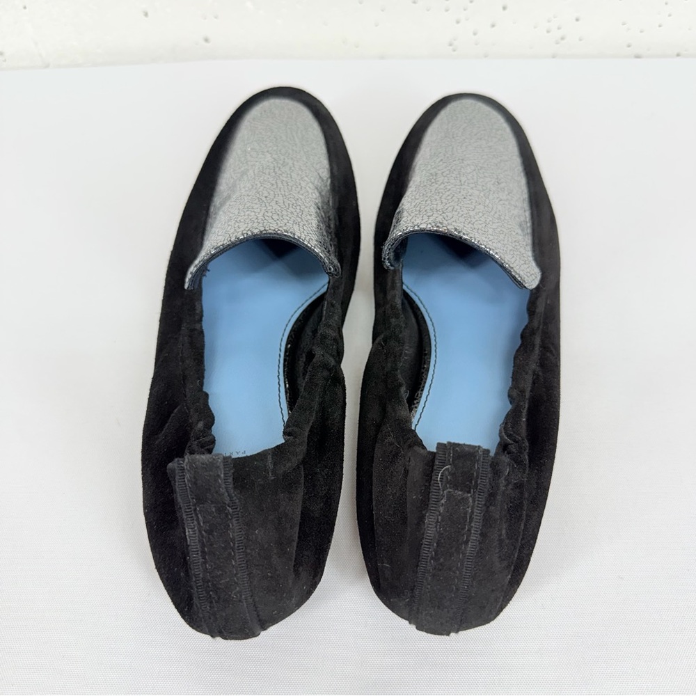 Lanvin Women’s size 38.5 Black Suede Gunmetal Loafers - Picture 6 of 12